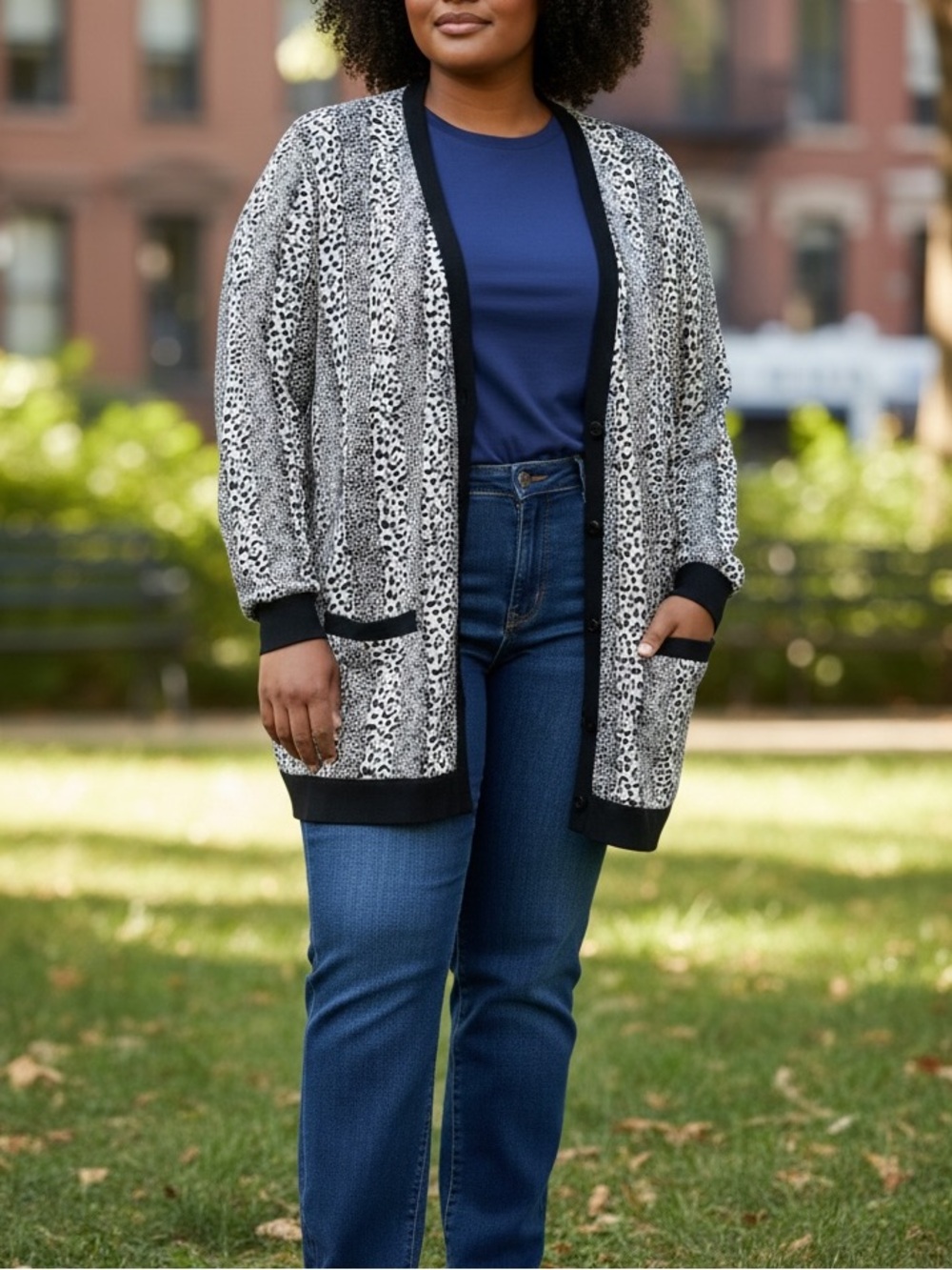 LA PANTHERA Leopard Print Cardigan Jacket